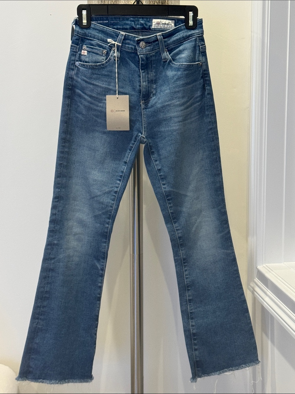Ag Adriano Goldschmied Medium Blue High-Rise Denim Jeans